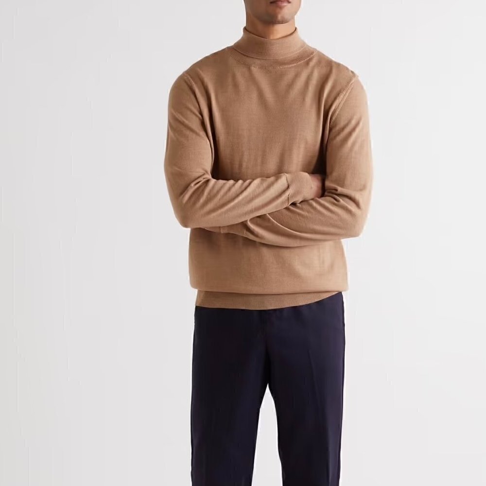 APC Beige Dundee Merino‎ Wool Turtleneck Sweater M​​​​​​​​​​​​​​​​​